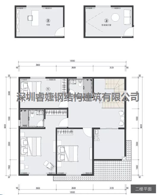 精品小別墅設計 186㎡ 4室3廳1廚3衛(wèi)1露臺 時尚內(nèi)裝(圖4)